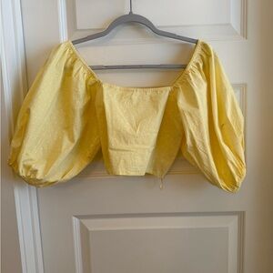 Billabong Yellow Puff Sleeve Blouse